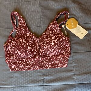 BuffBunny Monarch Sports Bra - vineyard dark red in bossy print